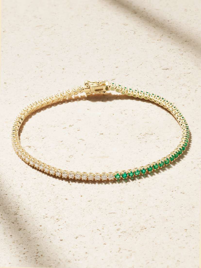 Anita Ko Hepburn 18-karat Gold, Diamond And Emerald Bracelet