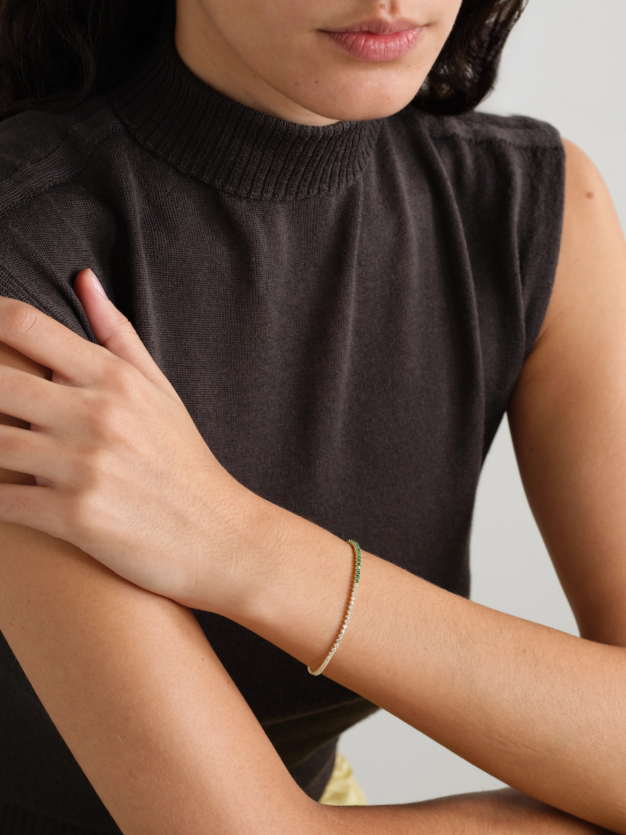 Anita Ko Hepburn 18-karat Gold, Diamond And Emerald Bracelet In Gold