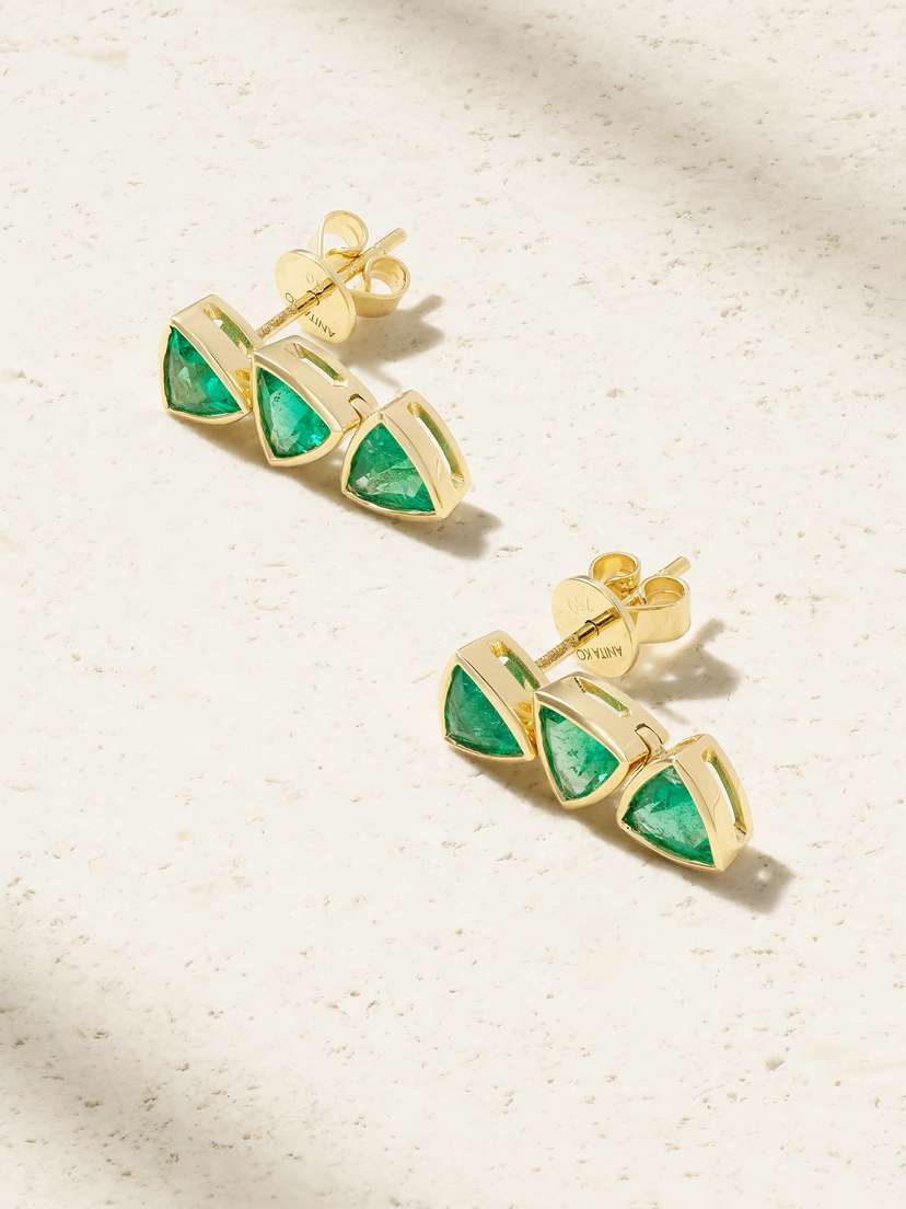 Anita Ko 18-karat Gold Emerald Earrings