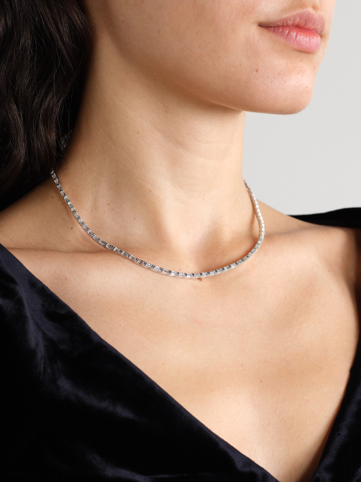 Anita Ko 18-karat White Gold Diamond Choker In Silver