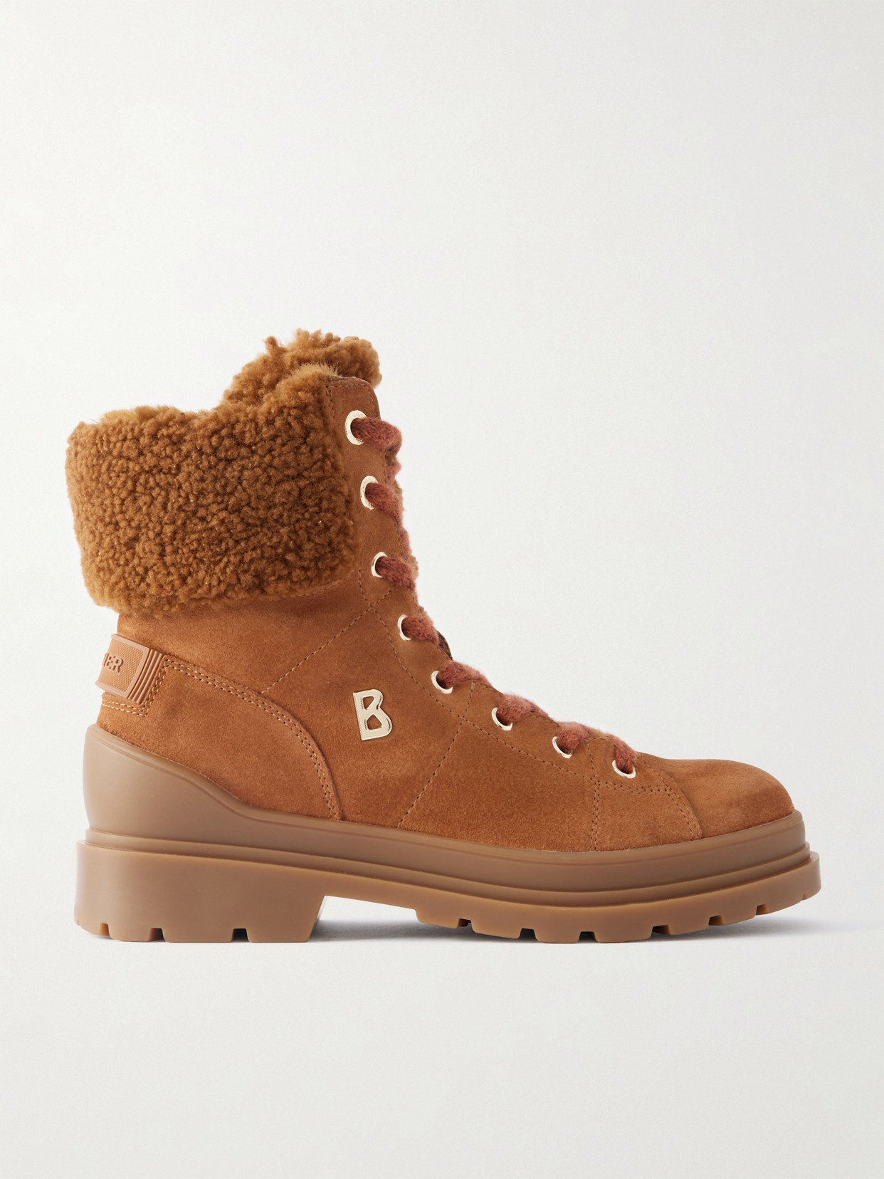 Bogner St. Moritz 23 Embellished Shearling-lined Suede Ankle Boots In Brown