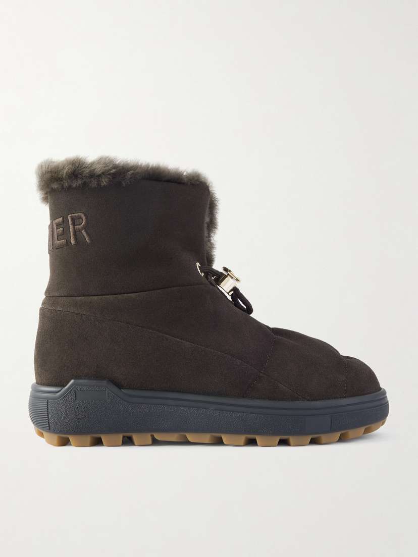 Bogner Chamonix Embroidered Shearling-lined Suede Ankle Boots