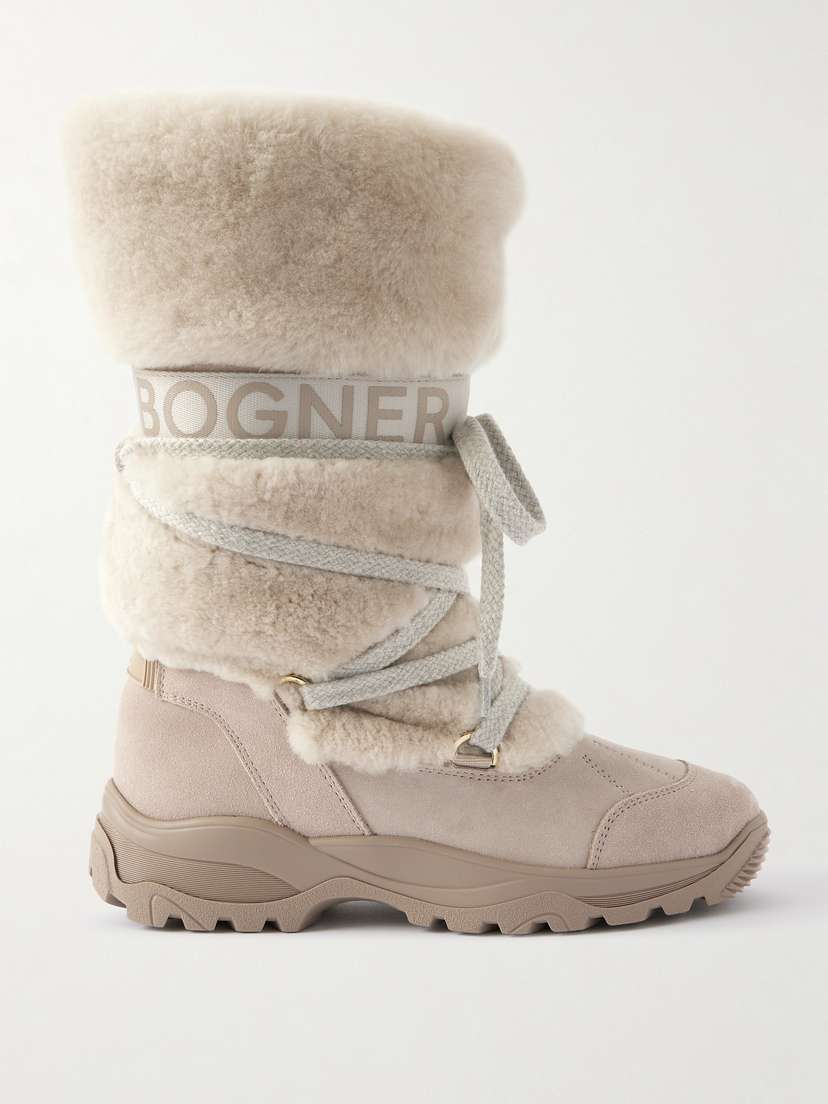 Bogner Alta Badia Shearling And Suede Ankle Boots