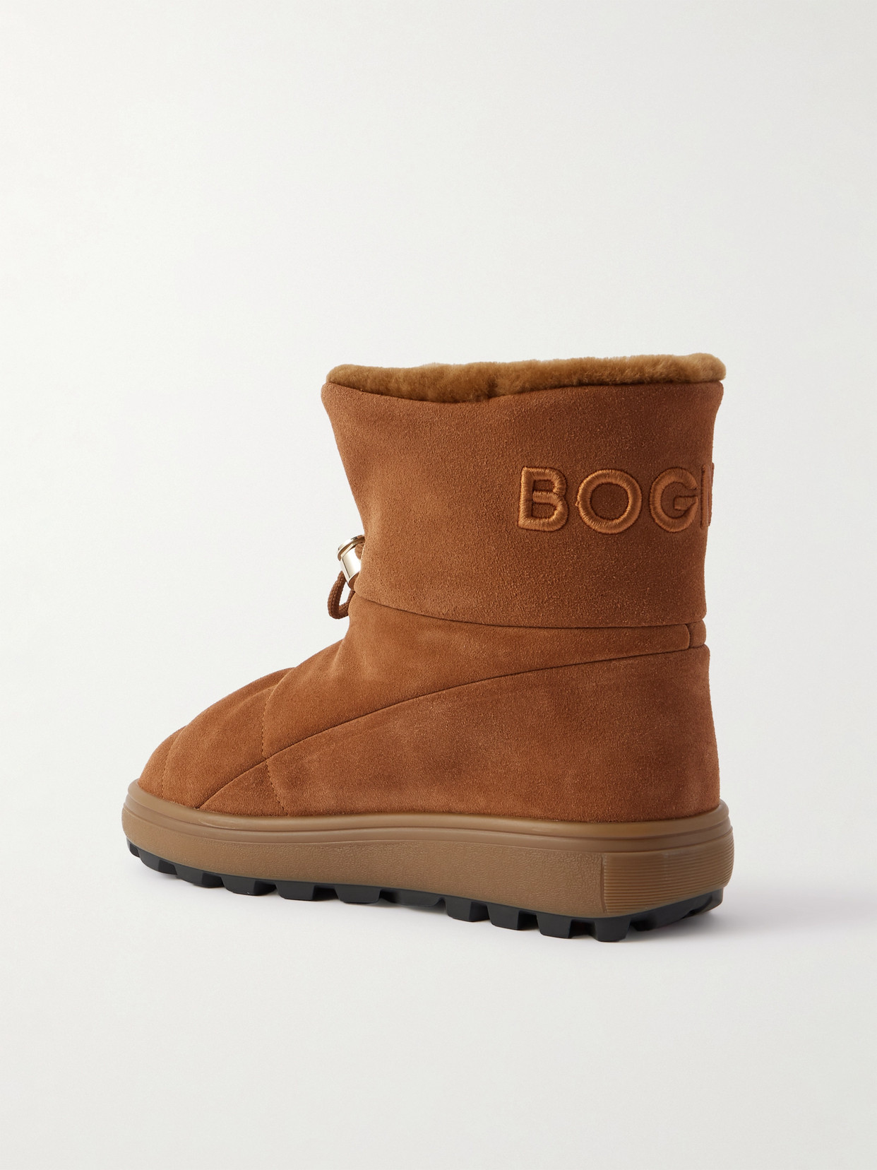 Bogner Chamonix Shearling-lined Suede Ankle Boots In Brown