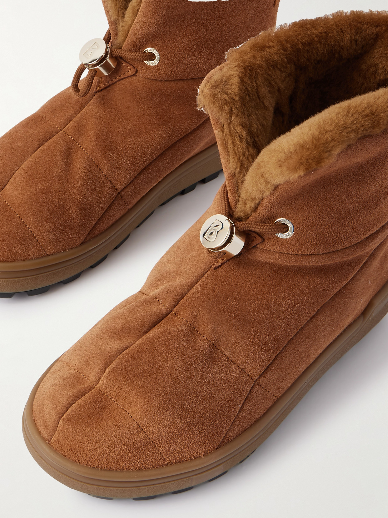 Bogner Chamonix Shearling-lined Suede Ankle Boots In Brown