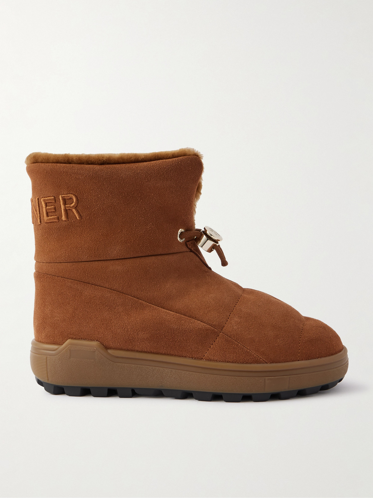 Bogner Chamonix Shearling-lined Suede Ankle Boots In Brown