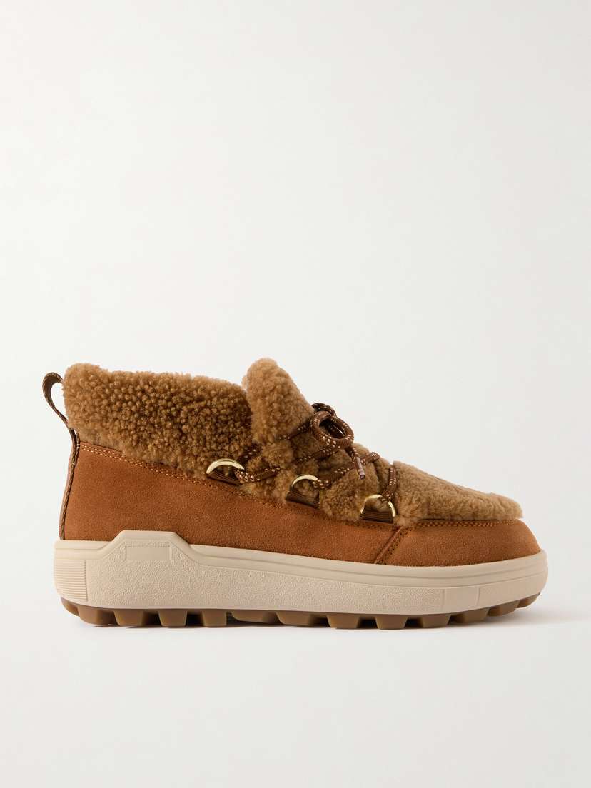 Bogner Suede-trimmed Shearling Ankle Boots