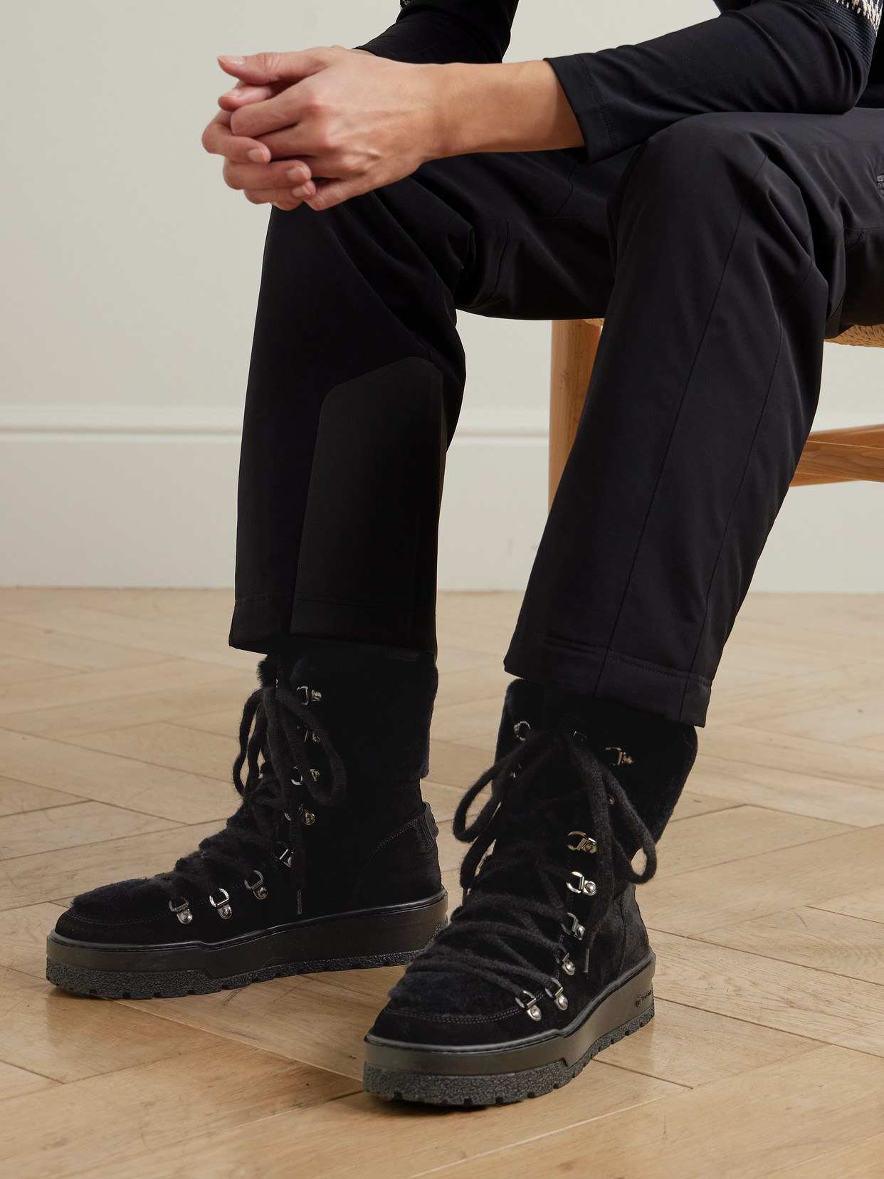 Calgary Shearling-Trimmed Ankle Boots