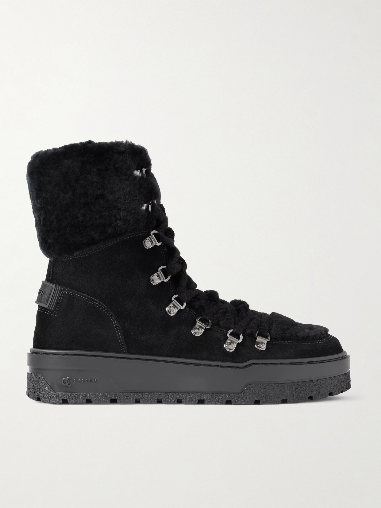 Bogner Calgary Shearling-trimmed Suede Ankle Boots In Black