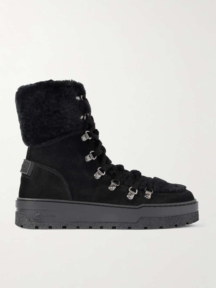 Bogner Calgary Shearling-trimmed Suede Ankle Boots