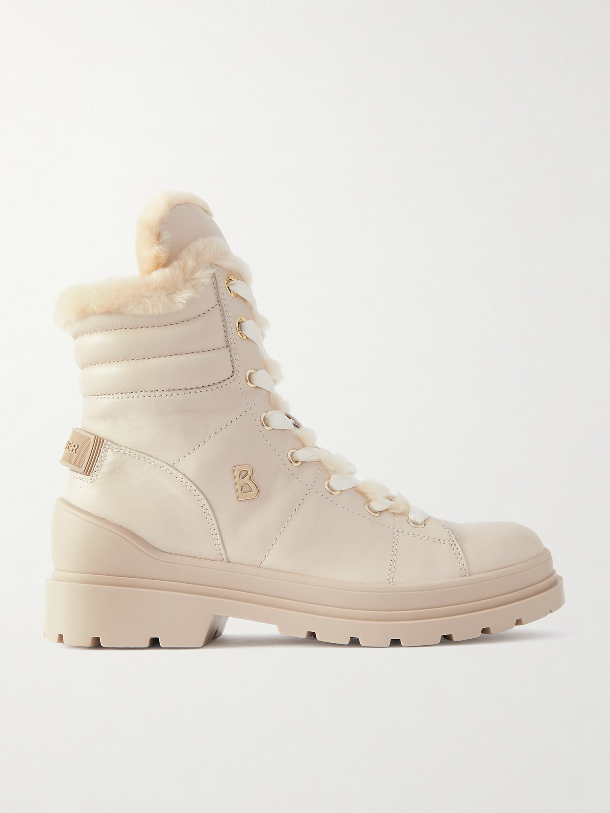 Bogner St. Moritz Embellished Shearling-lined Leather Ankle Boots In Brown