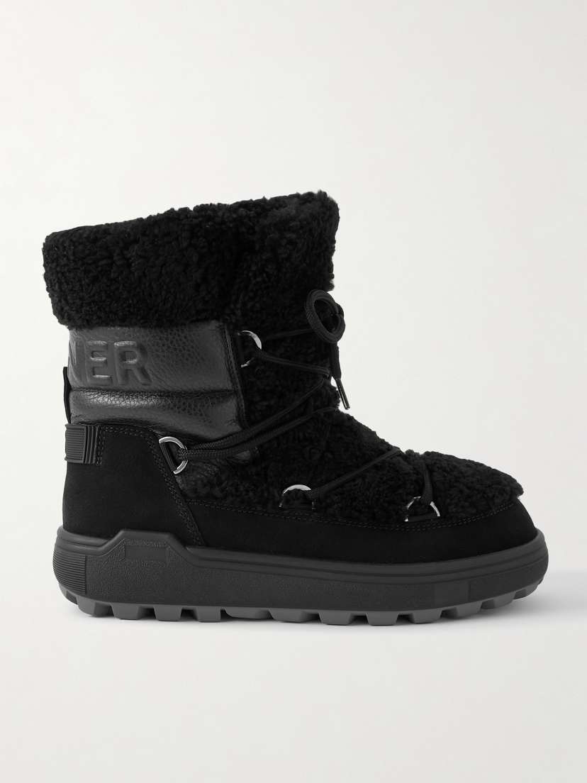 Bogner Chamonix Shearling, Textured-leather And Suede Snow Boots