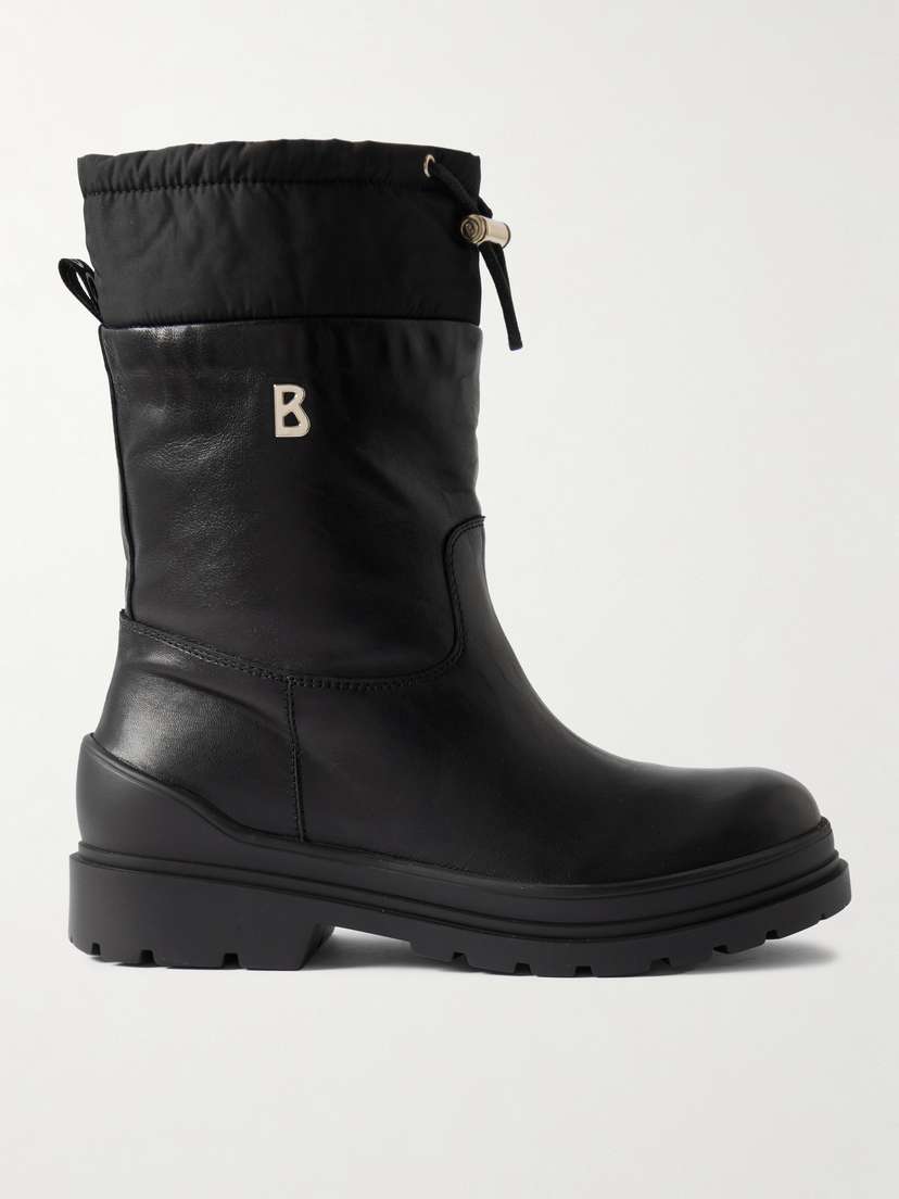 Bogner St. Moritz Shell-trimmed Shearling-lined Leather Ankle Boots