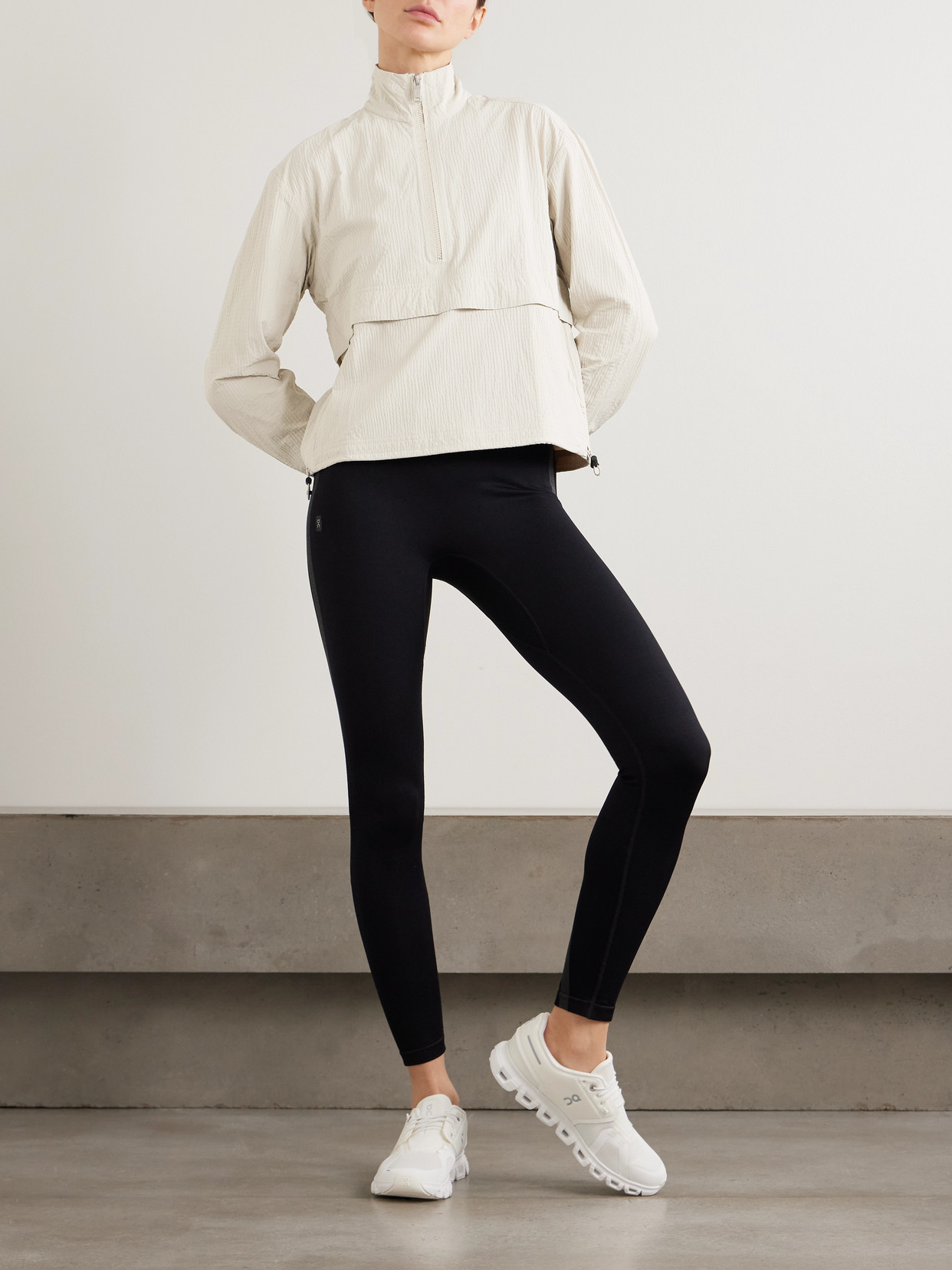 Courtside Seersucker Half-Zip Jacket