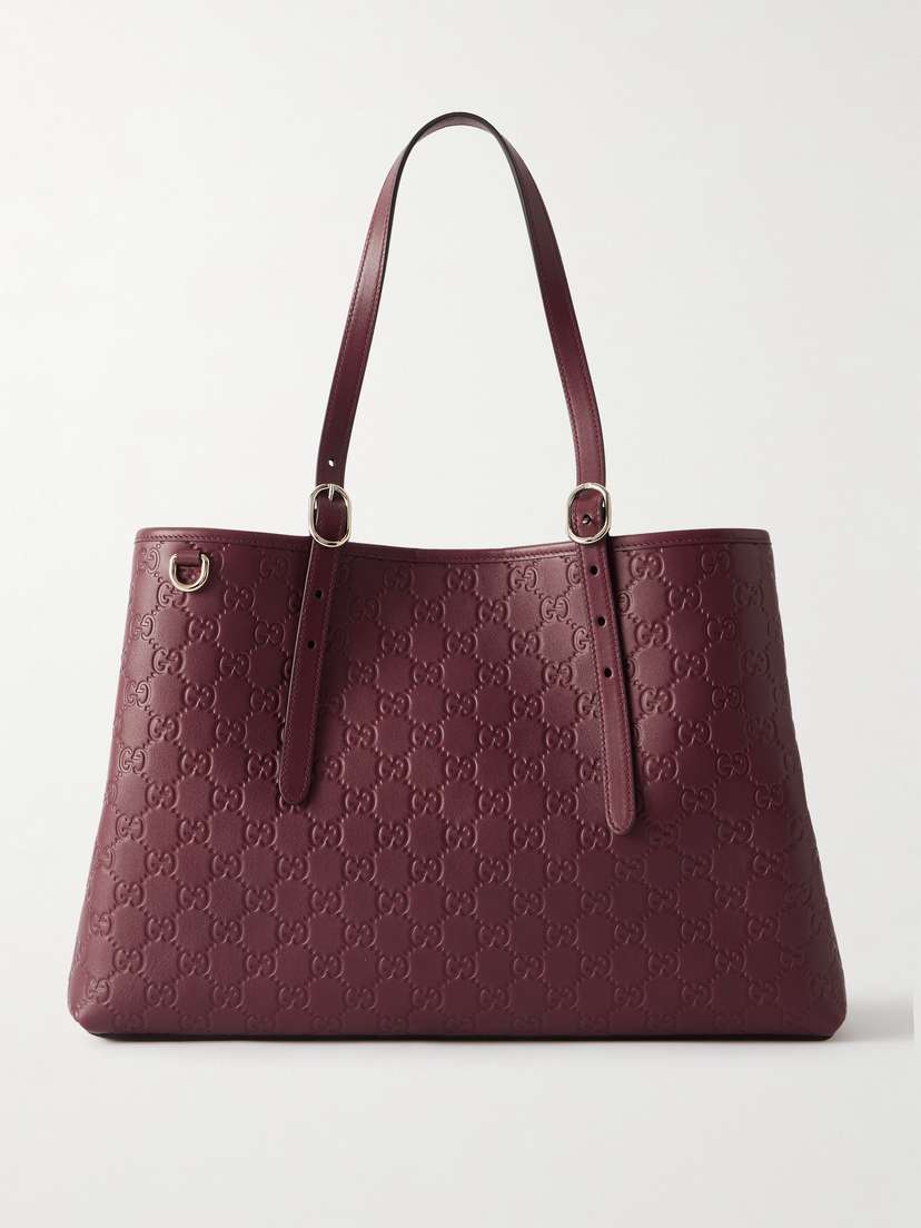 Gucci Gg Emblem Debossed Leather Tote