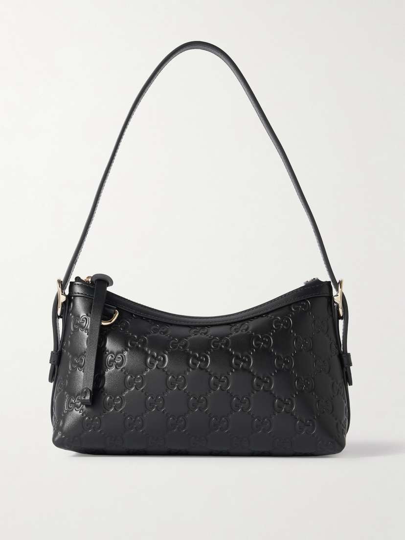 Gucci Gg Emblem Debossed Leather Shoulder Bag
