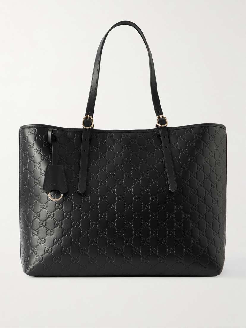 Gucci Gg Emblem Debossed Leather Tote