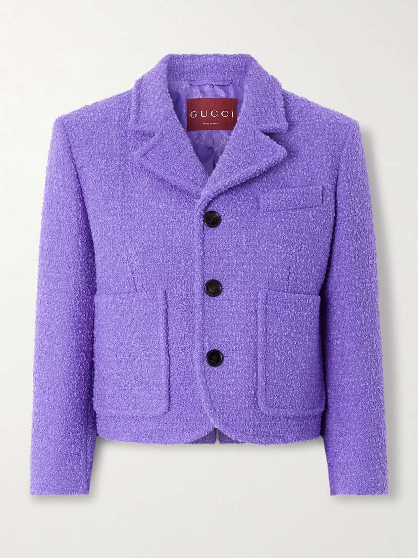 Gucci Cropped Cotton-blend Bouclé-tweed Jacket