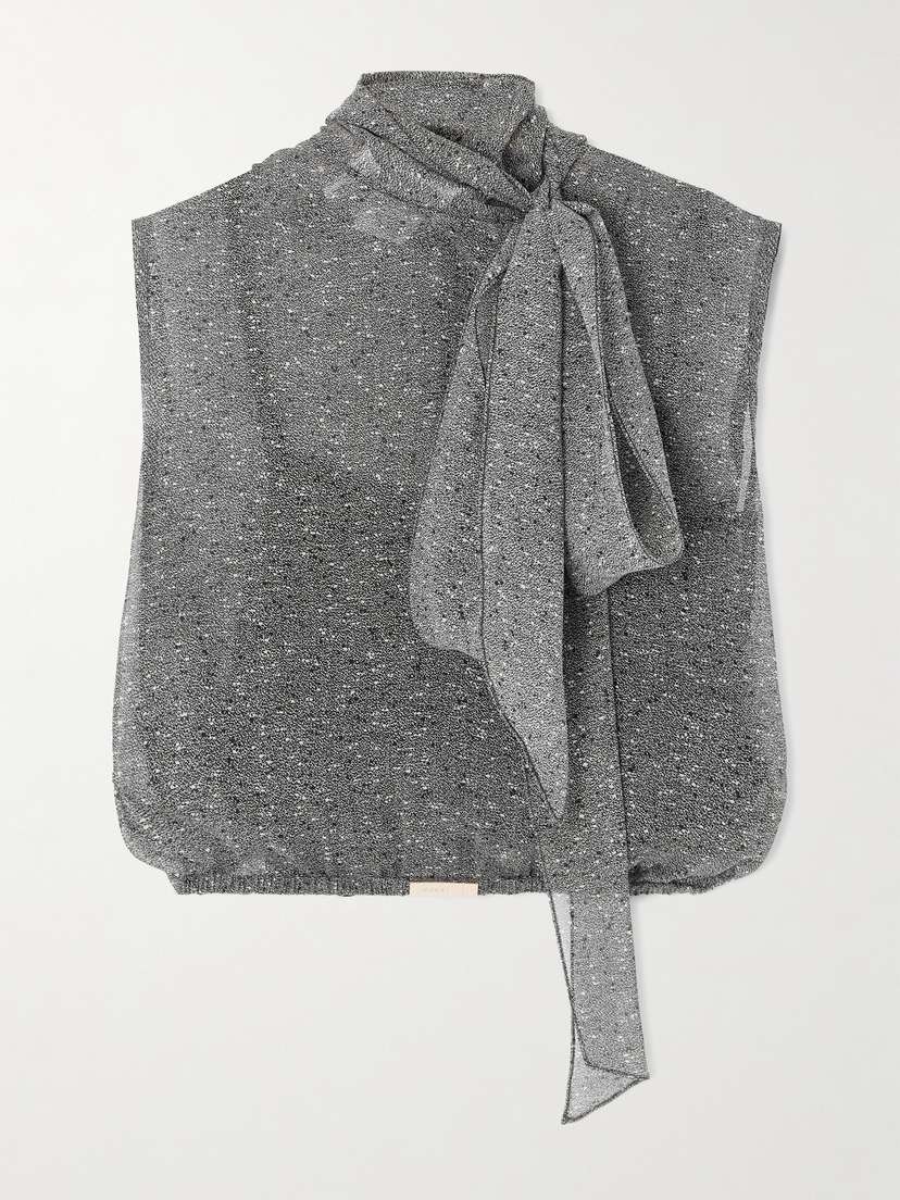 Gucci Scarf-detailed Printed Georgette Blouse