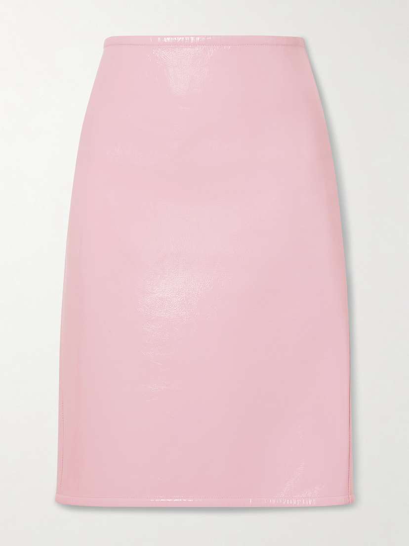 Gucci Crinkled Patent-leather Skirt