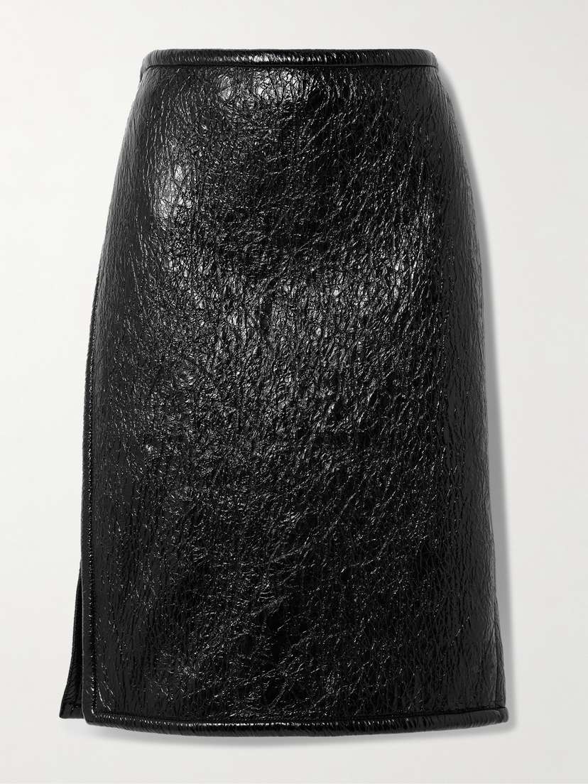 Gucci Crinkled Patent-leather Skirt