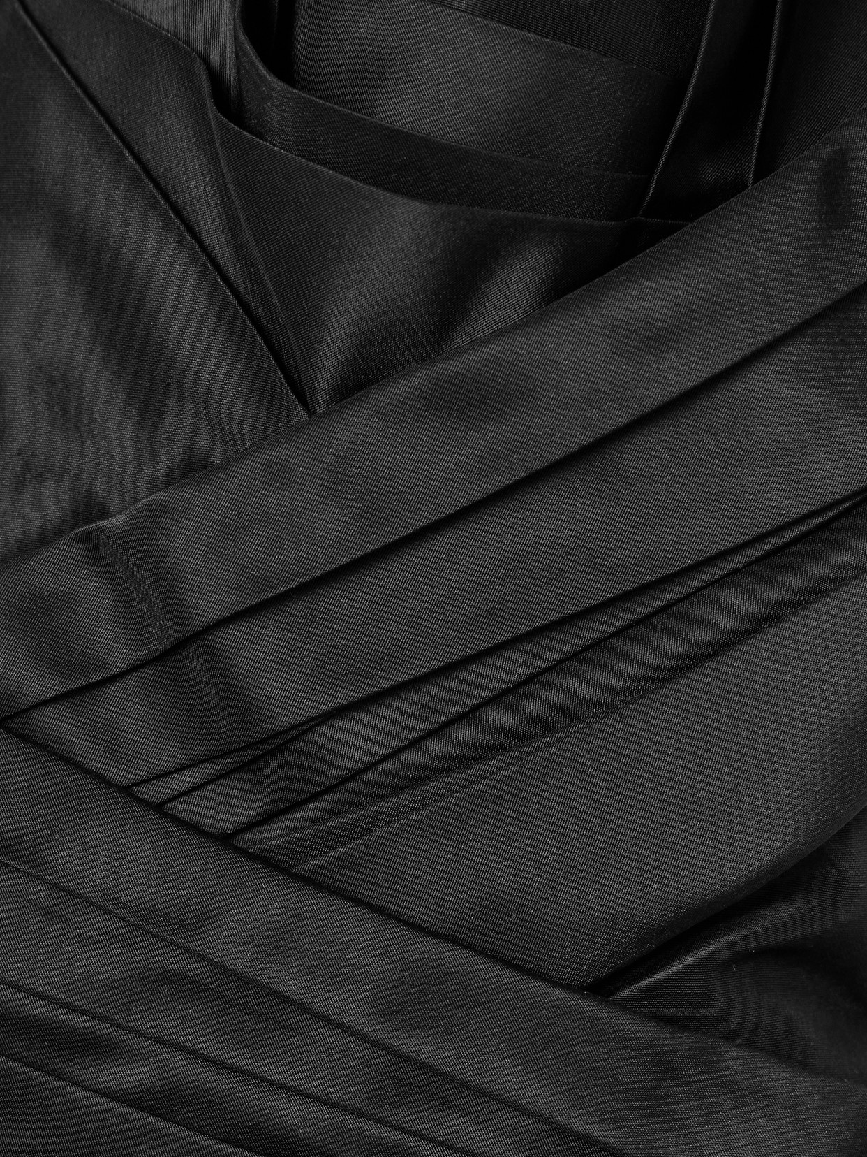 Carolina Herrera Strapless Draped Satin And Crepe Gown In Black
