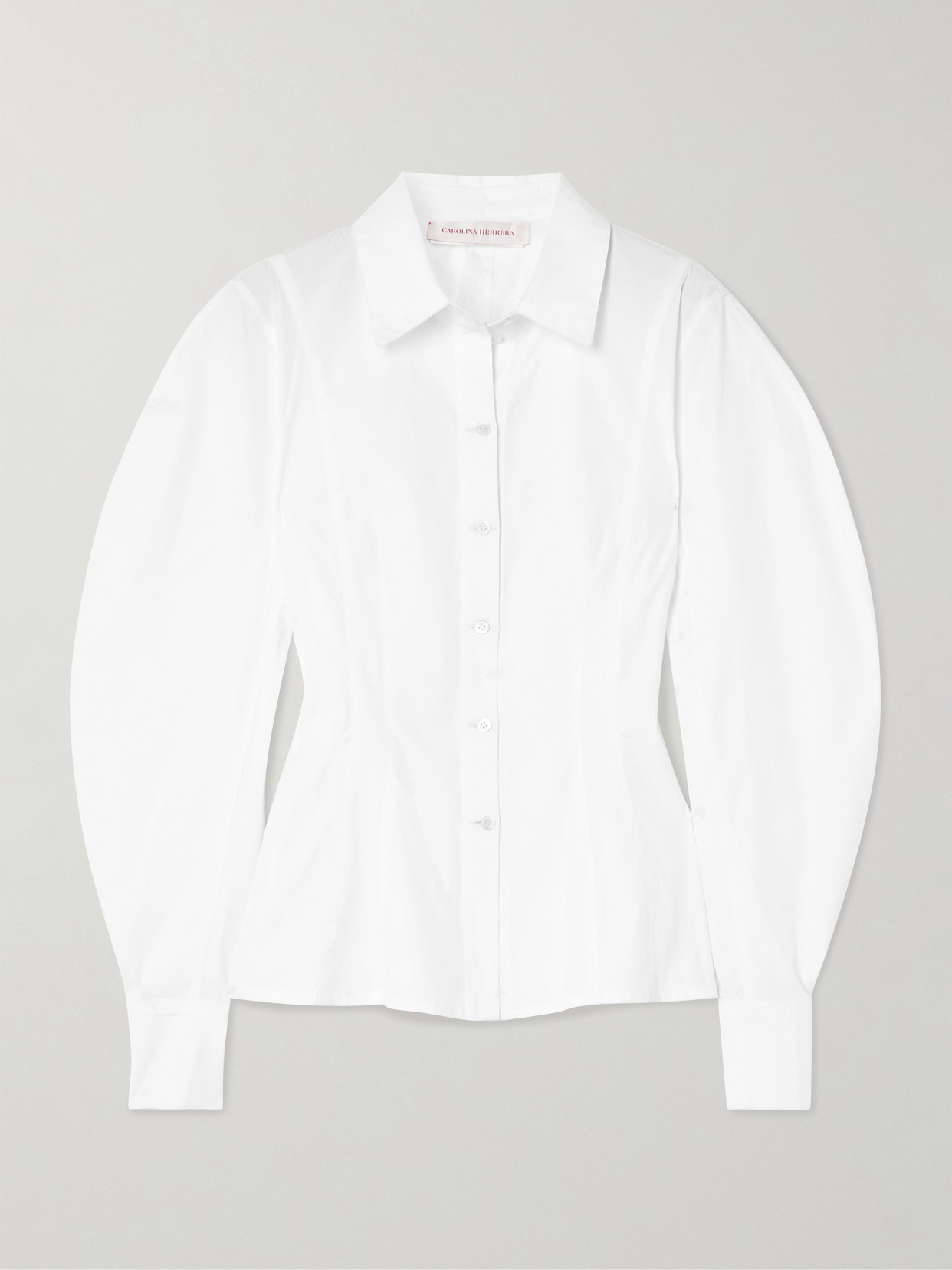 Carolina Herrera Cotton-blend Poplin Shirt In White