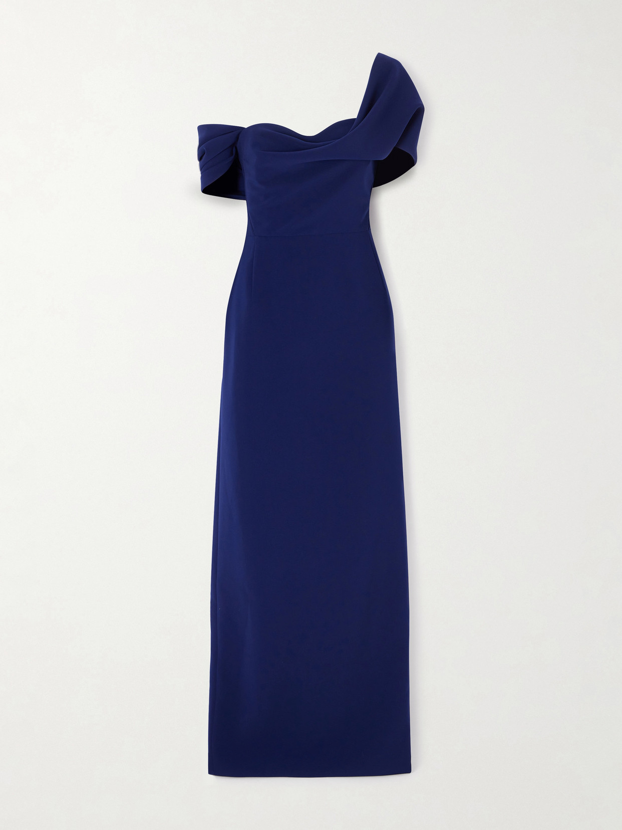 Carolina Herrera Draped Off-the-shoulder Crepe Gown In Blue