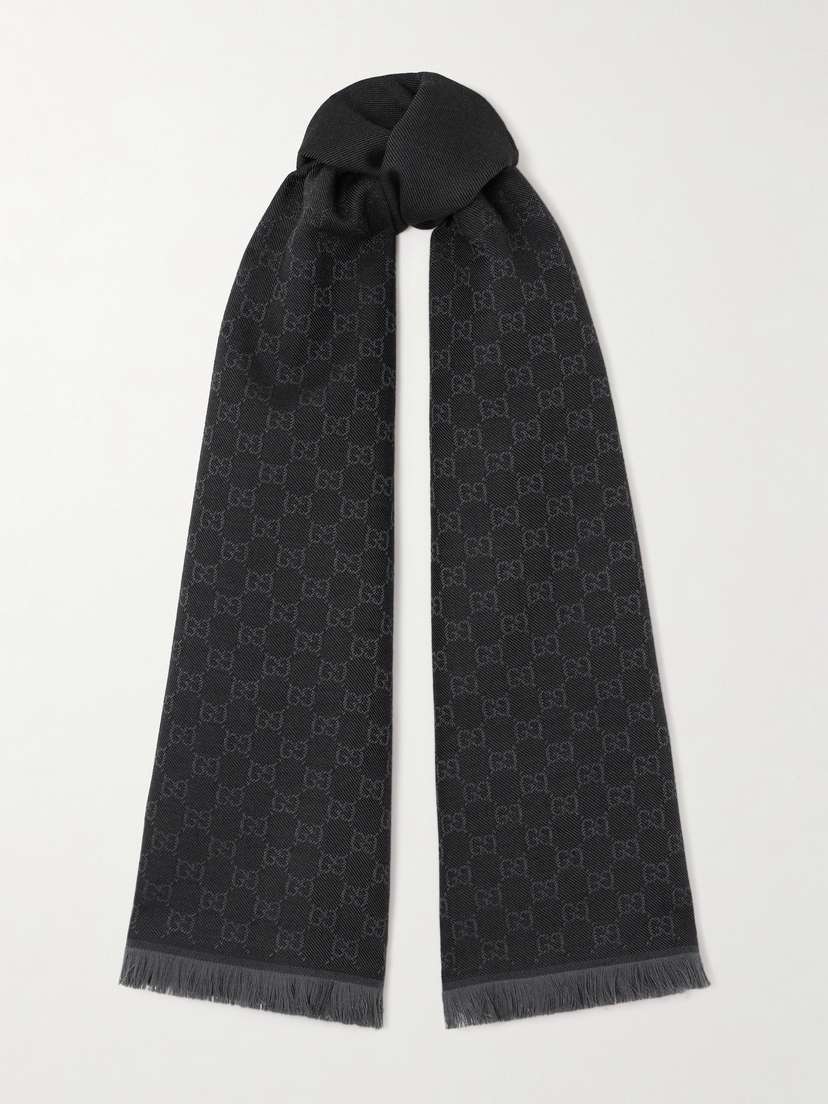 Gucci Frayed Wool-jacquard Scarf