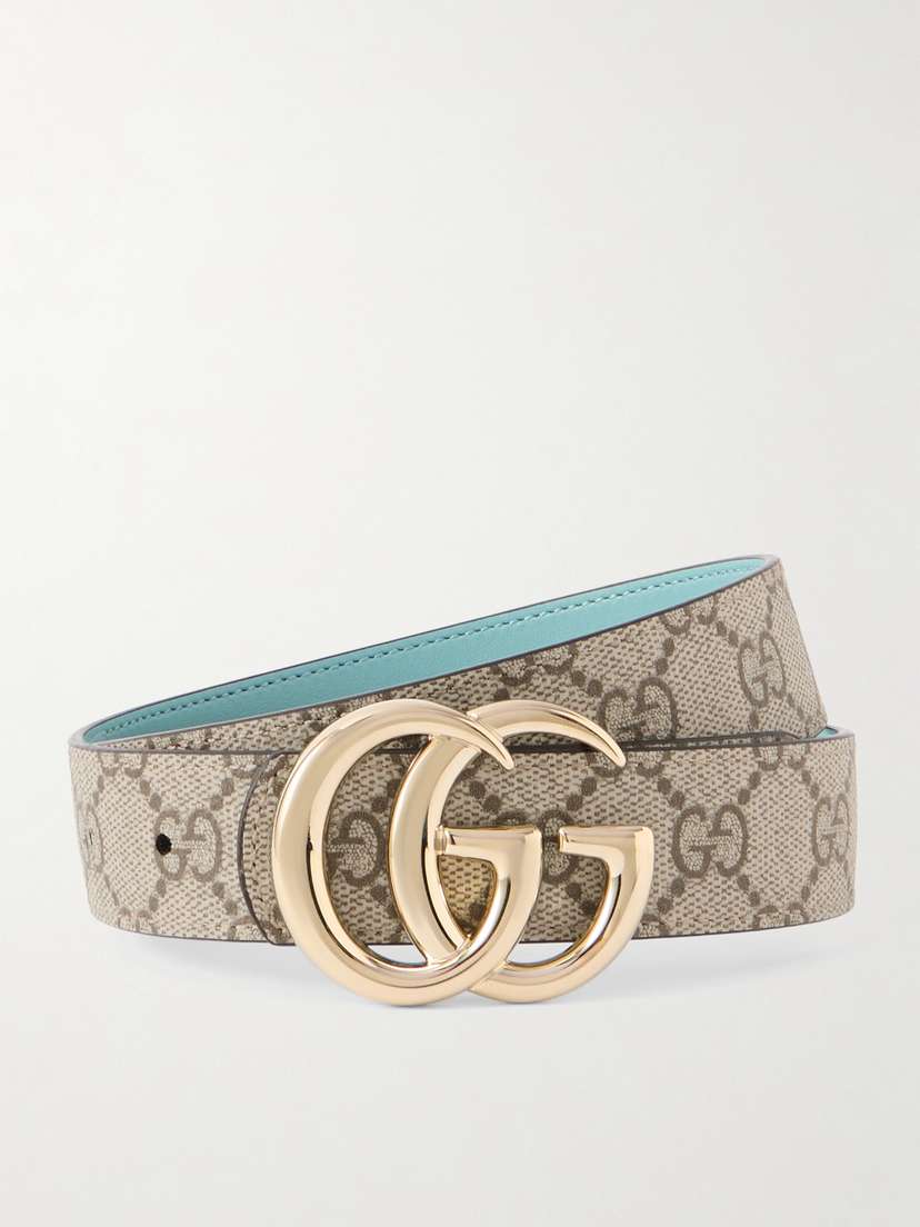 Gucci Gg Marmont Printed Coated-canvas Belt