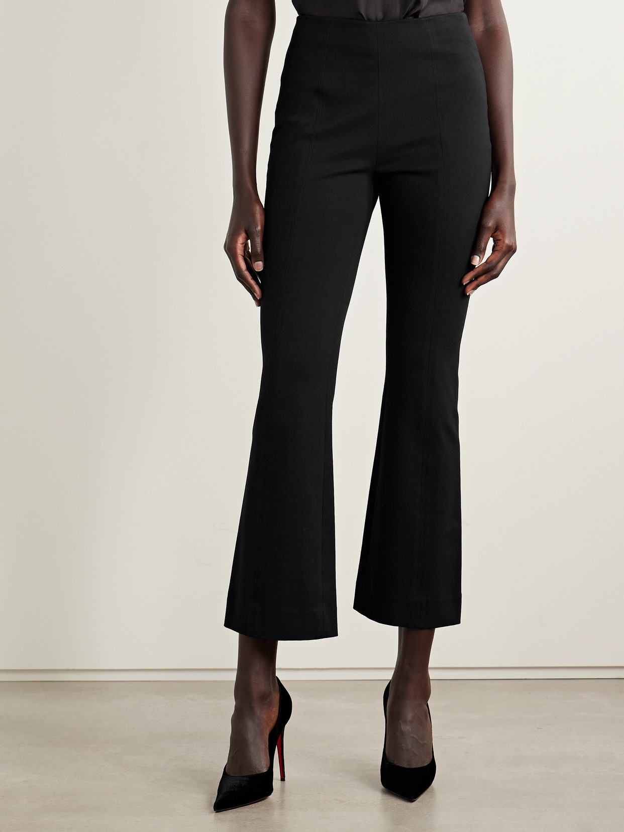Carolina Herrera Ponte Flared Pants In Black