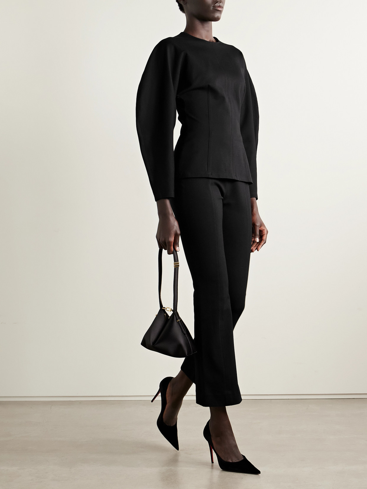 Carolina Herrera Ponte Flared Pants In Black
