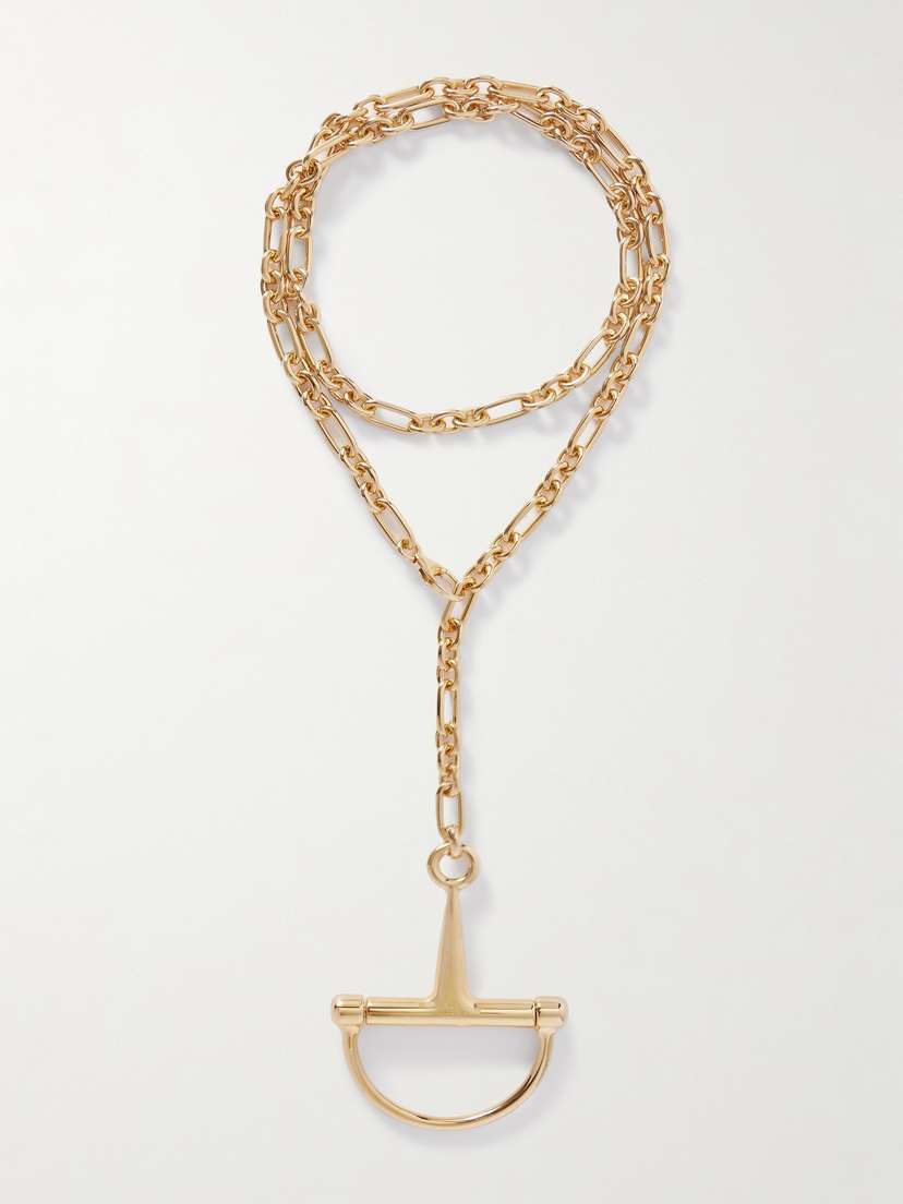Gucci Staffa Gold-tone Necklace