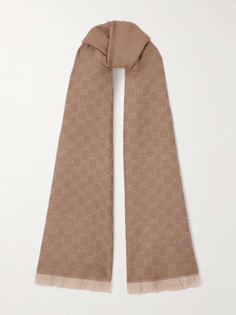 Gucci Frayed Wool-jacquard Scarf