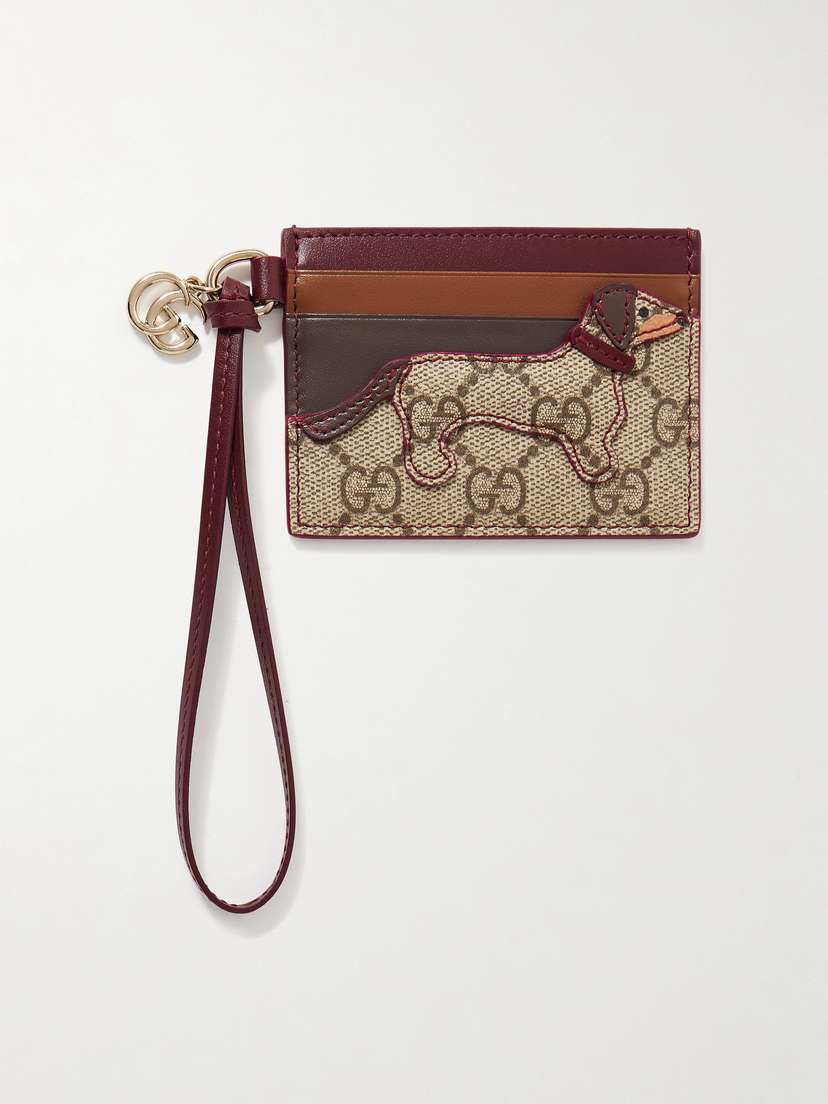 Gucci Appliquéd Printed Coated-canvas And Leather Cardholder