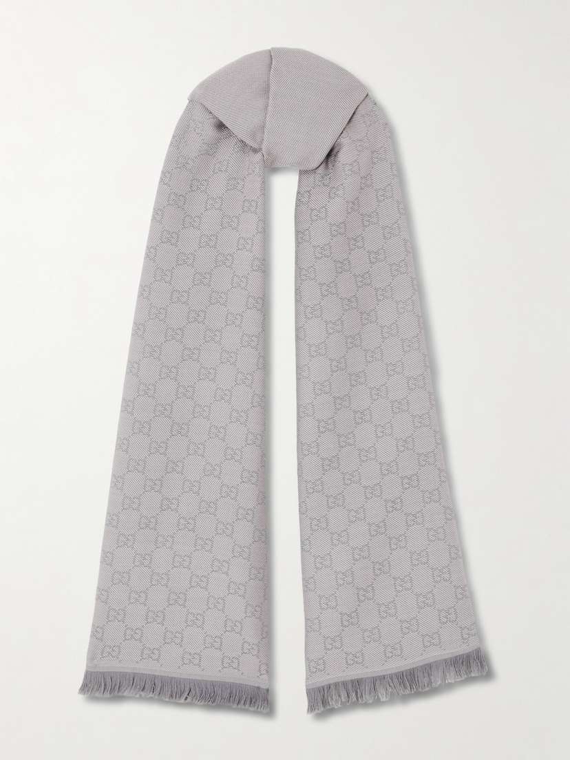 Gucci Frayed Wool-jacquard Scarf