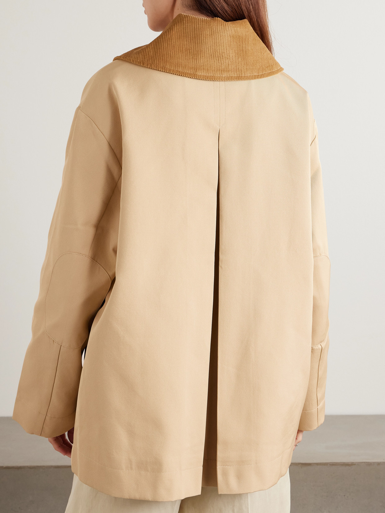 Corduroy-Trimmed Recycled-Twill Jacket