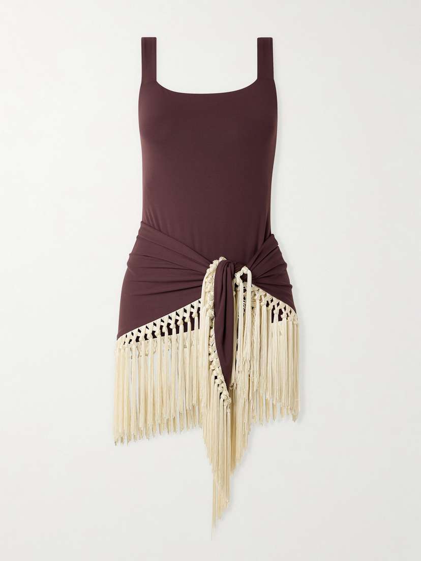Taller Marmo Mini Lido Swimsuit And Fringed Pareo Set