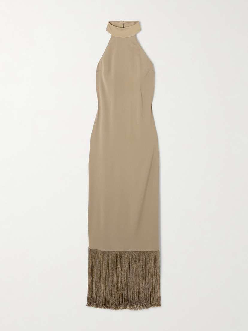 Taller Marmo Berlin Fringed Crepe Gown