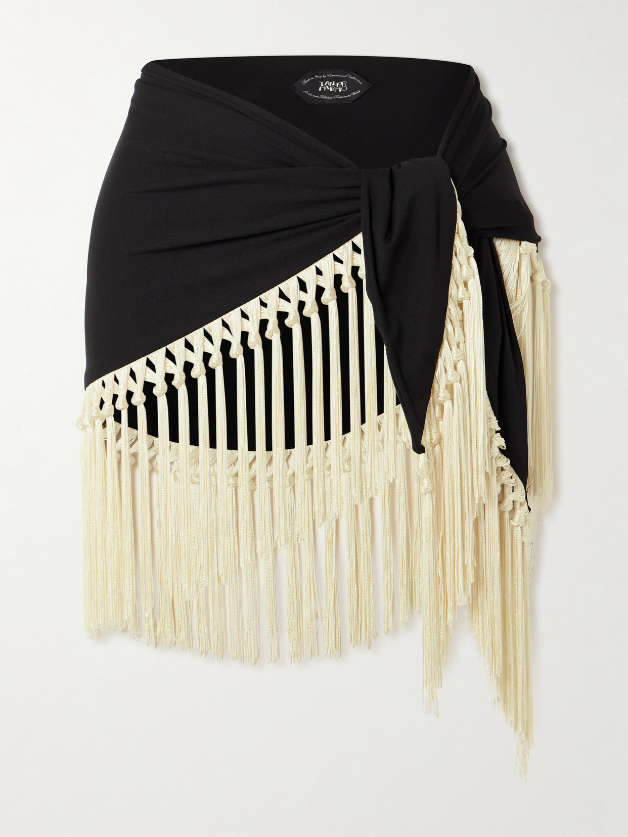 Taller Marmo Mini Lido Swimsuit And Fringed Pareo Set In Black