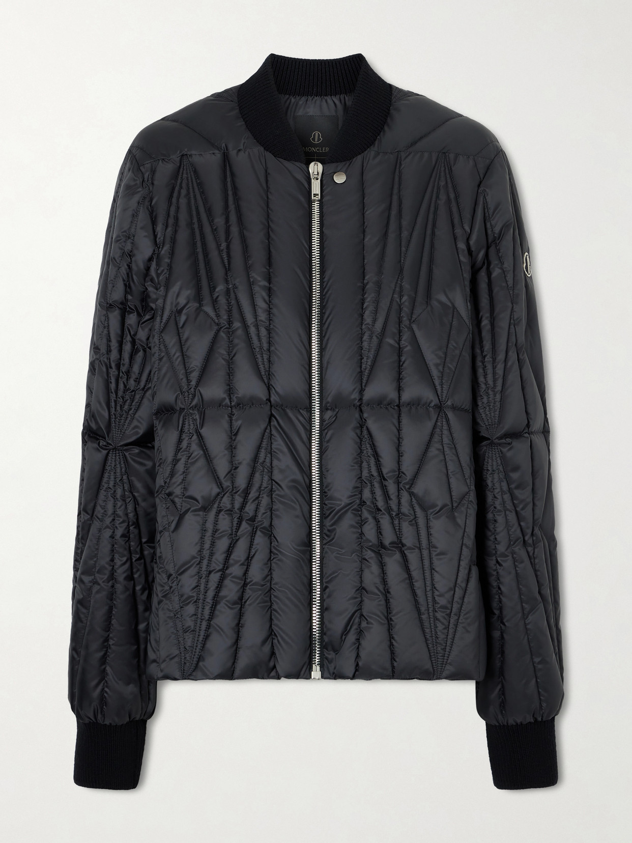 Rick Owens + Moncler Quilted Shell Down Jacket In Black