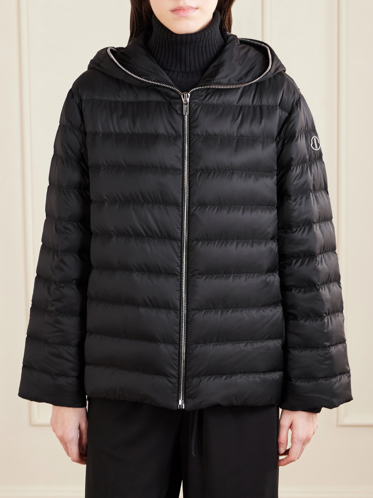 + Moncler Hooded Quilted Shell Down Jacket