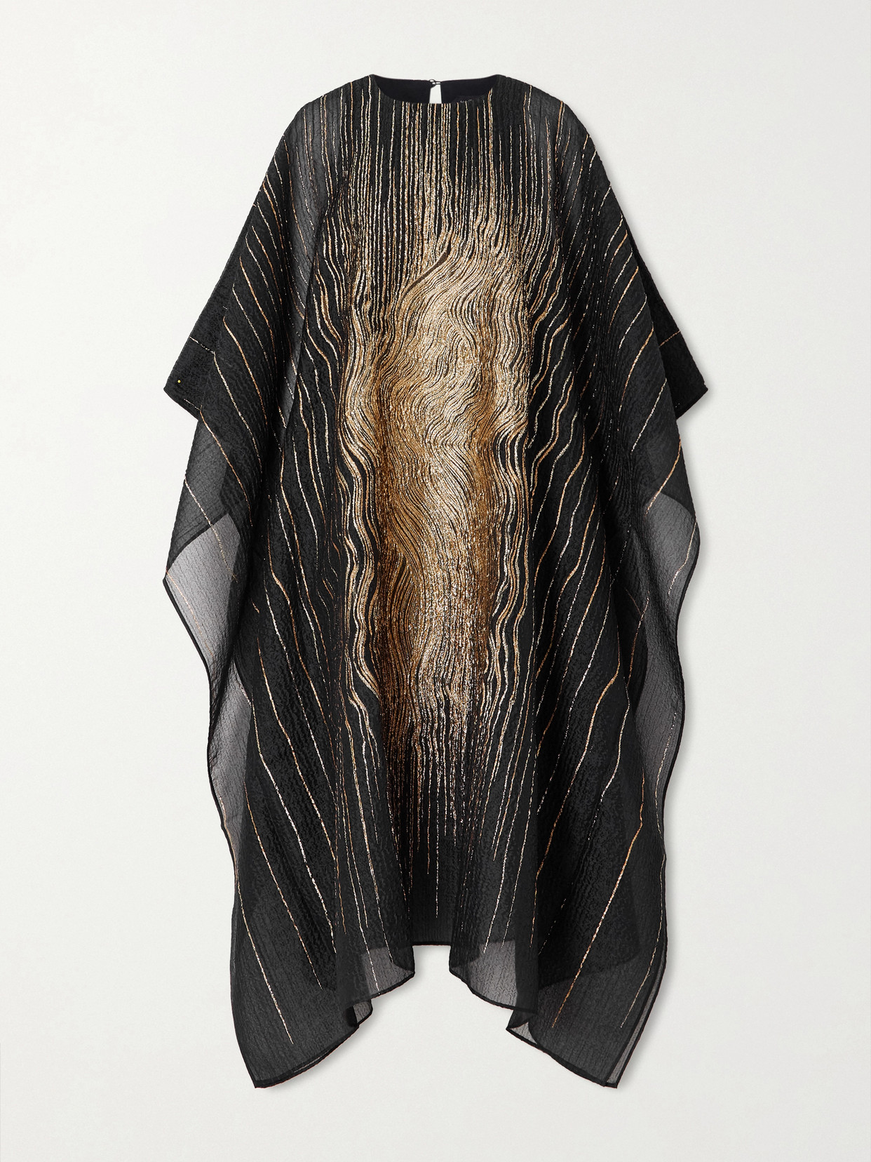 Taller Marmo Venice Silk-blend Fil Coupé Kaftan In Black