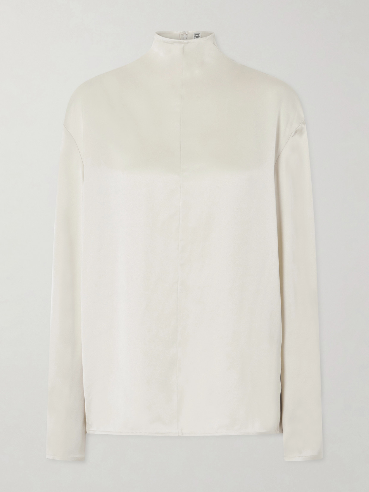Totême Satin Turtleneck Blouse In White