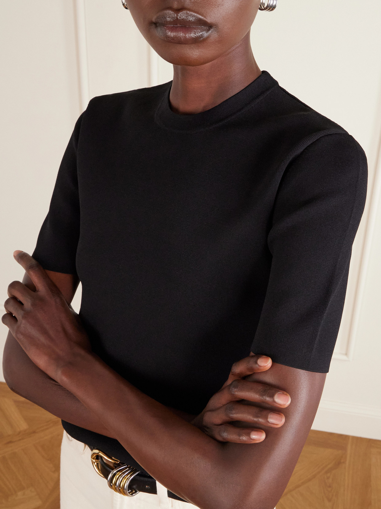 Totême Basic Crewneck T-shirt In Black