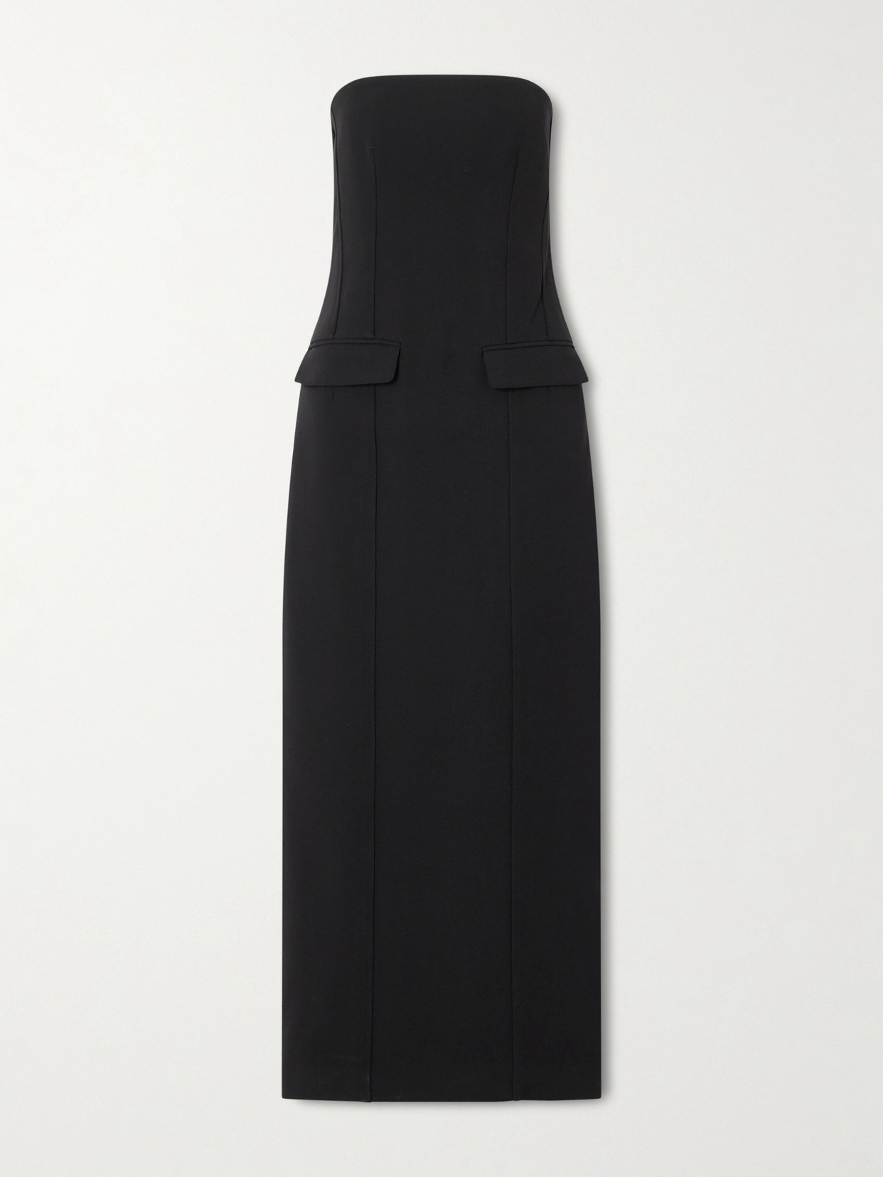 Totême Strapless Crepe Maxi Dress In Black