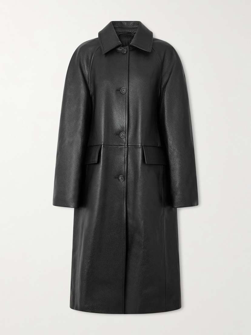 TOTEME Paneled Textured-leather Coat