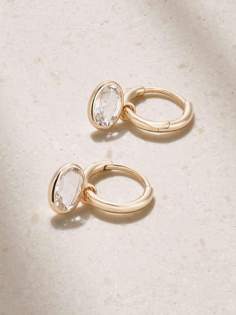 By Pariah Orbit 14-karat Recycled Gold Topaz Hoop Earrings