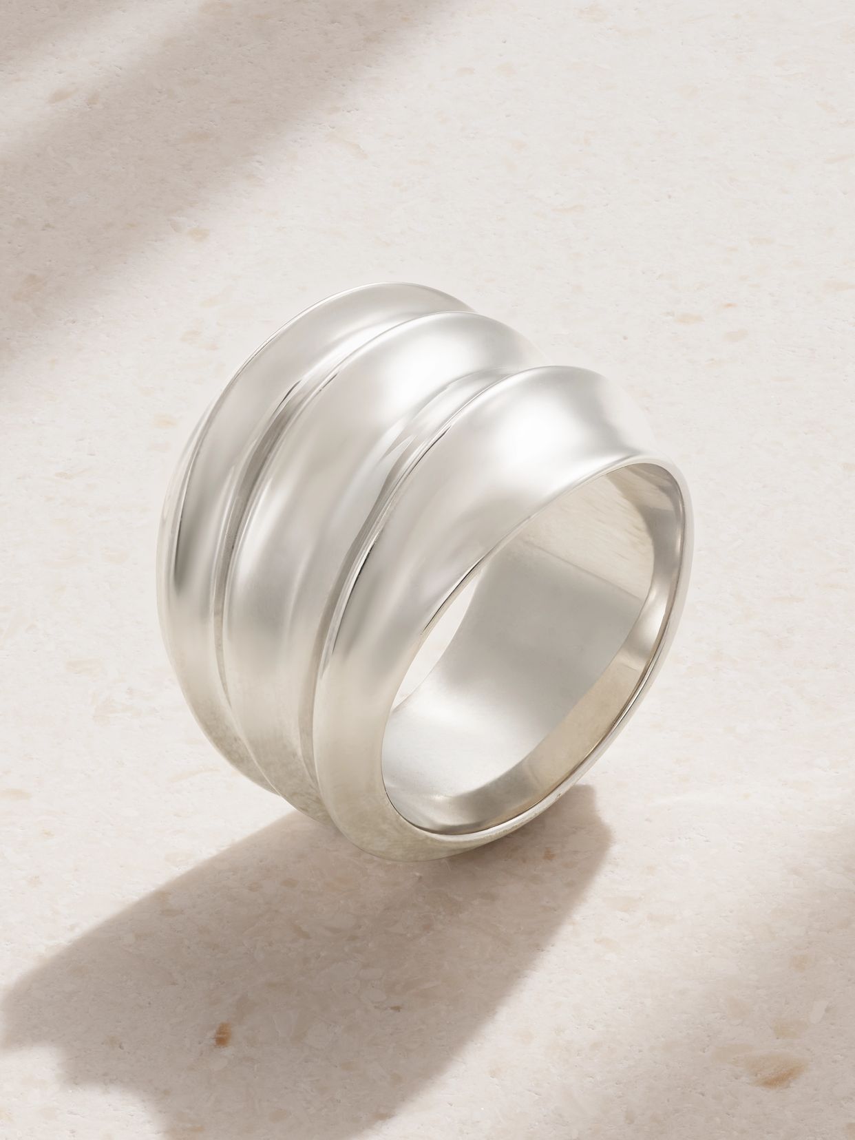 Flux recycled sterling silver ring