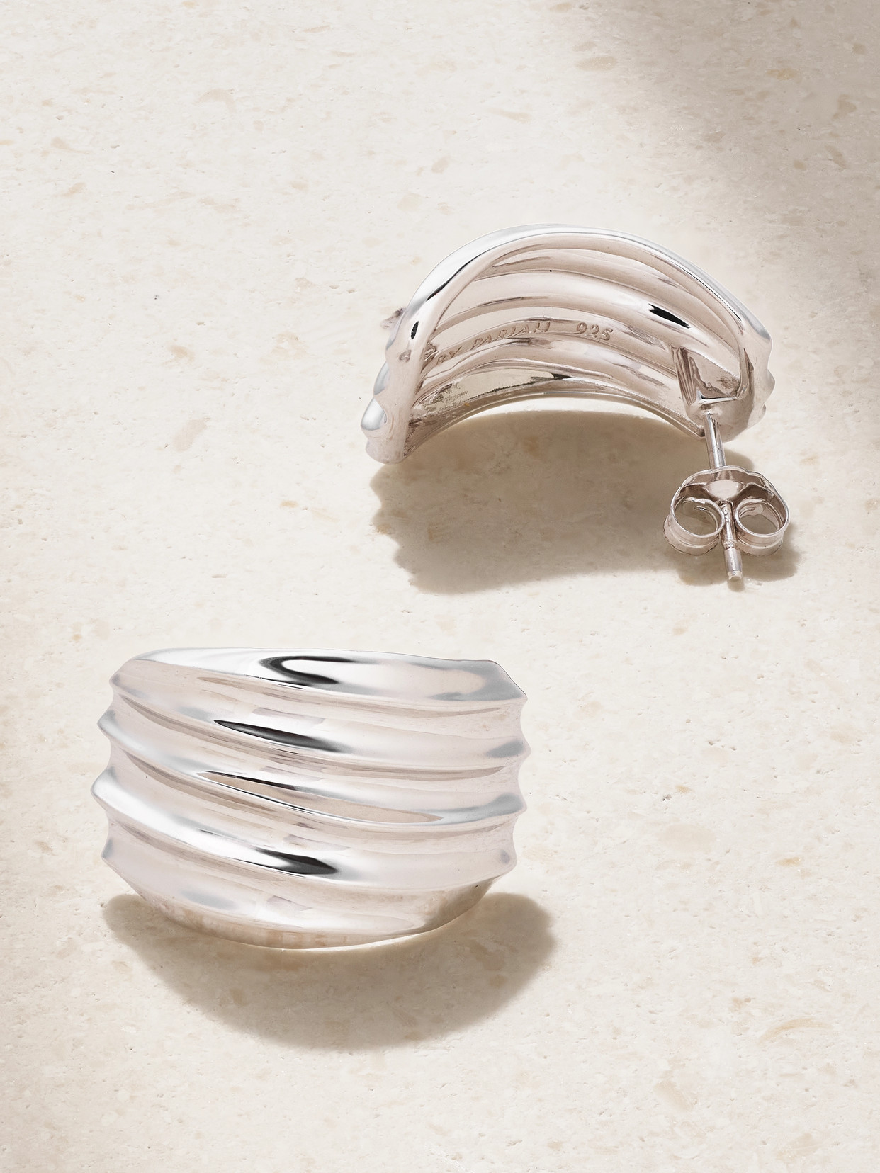 By Pariah Flux Recycled Sterling Silver Earrings In Metallic